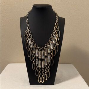 St. Thomas Gold-Tone Crystal Bib Statement Necklace